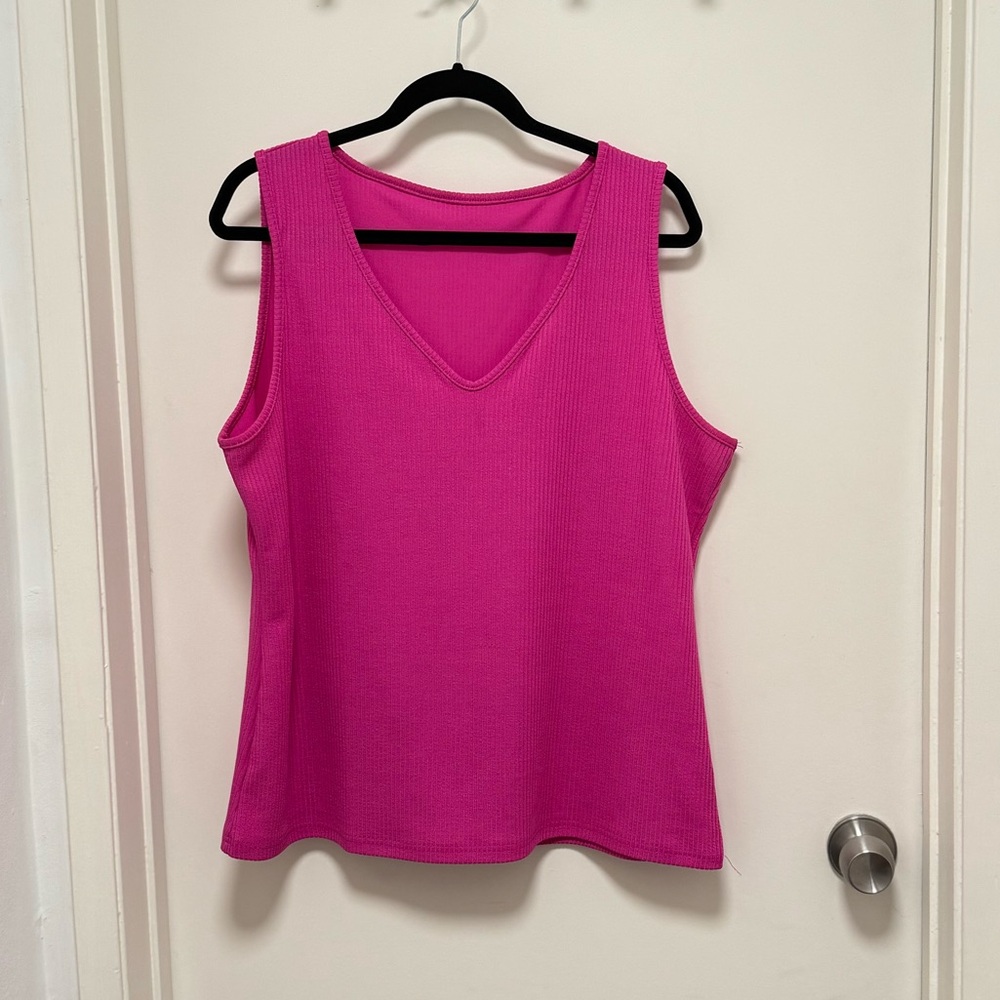 Vibrant Pink Sleeveless Tank Top
